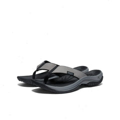 Men's Kona Leather Flip-Flop | Steel Grey/Black