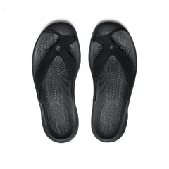 Women's Waimea Leather Flip-Flop  |  Black/Black