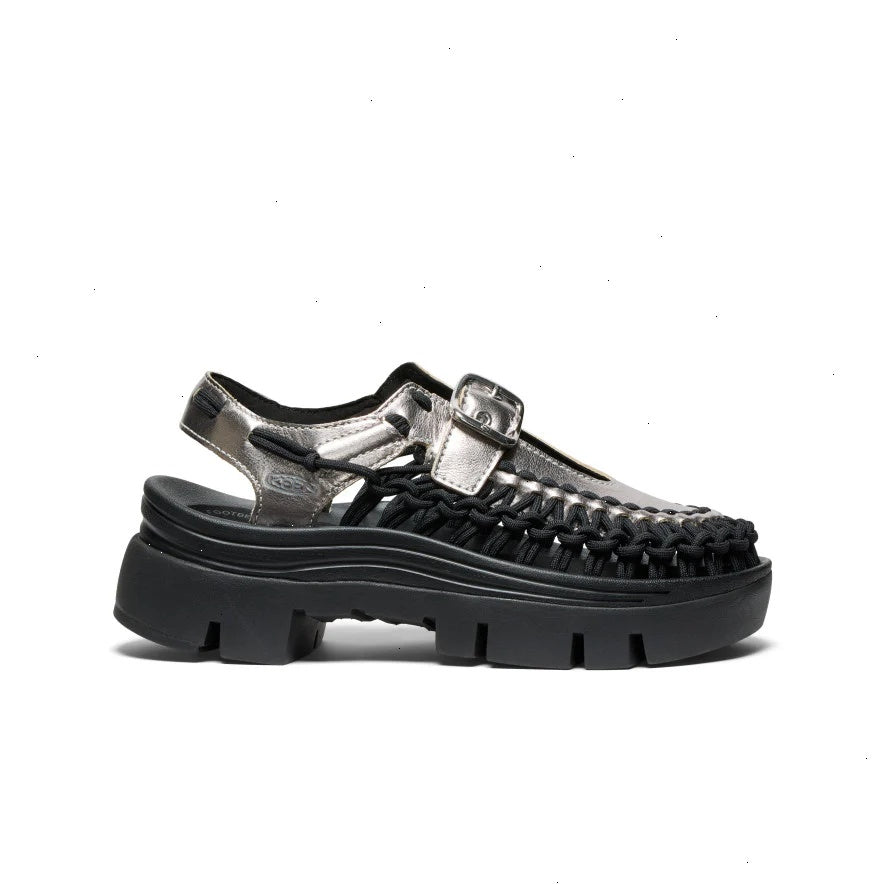 All Gender UNEEK PLT Mary Jane Sneaker  |  Silver/Black